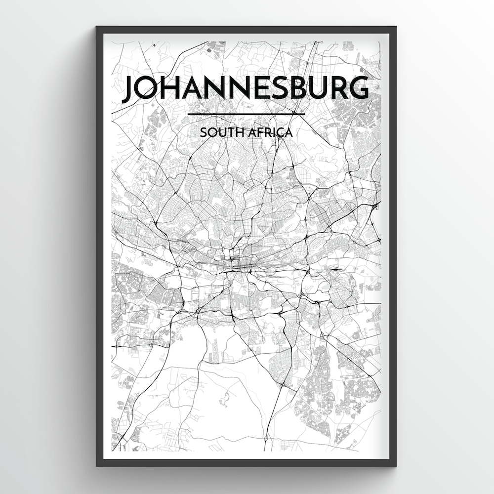 Johannesburg Map Art Print - Point Two Design