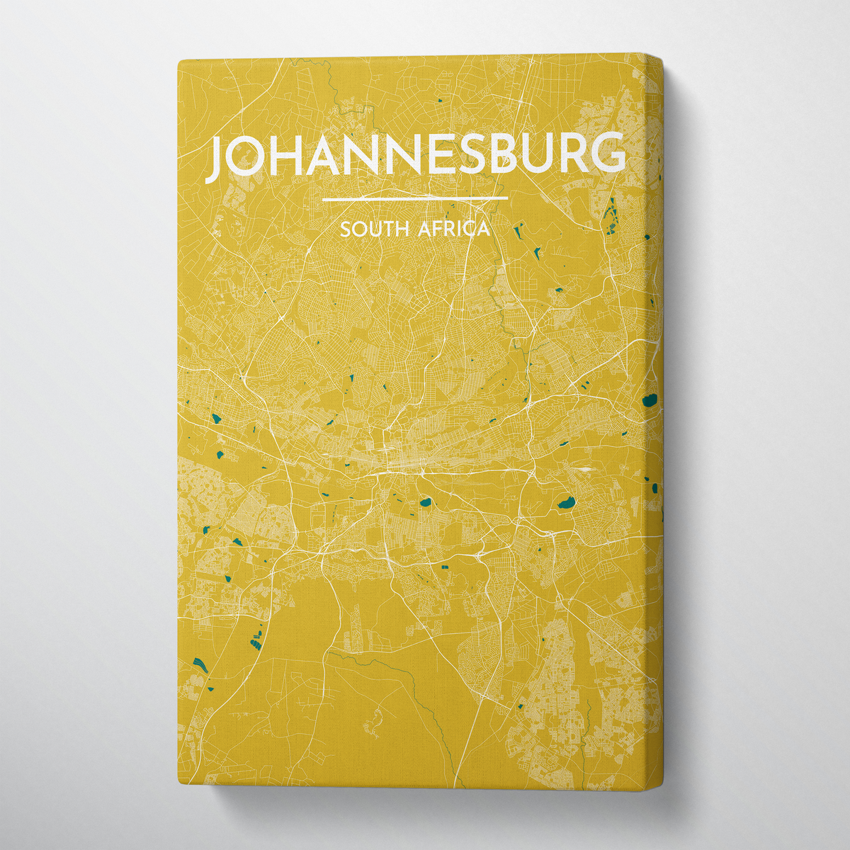 Johannesburg City Map Canvas Wrap - Point Two Design