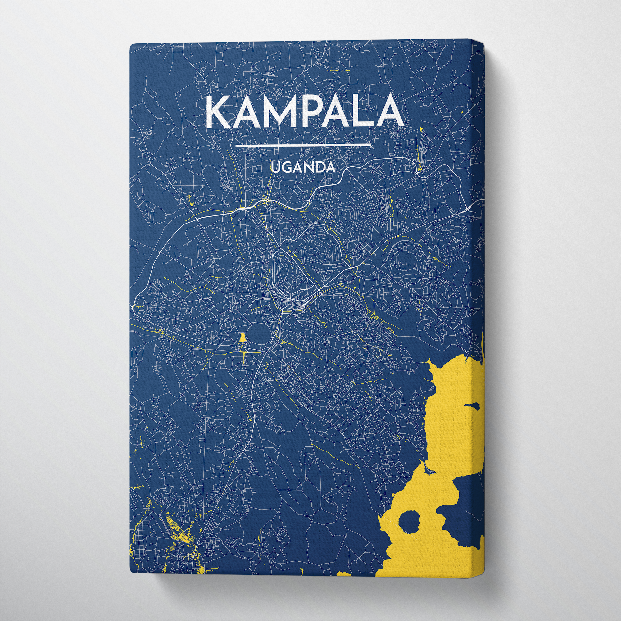 Kampala Map Art Print Map Canvas Wrap - Point Two Design