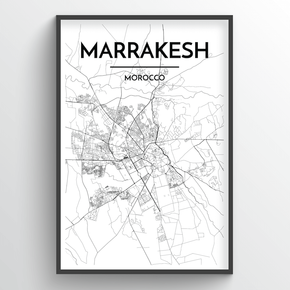 Marrakesh Map Art Print - Point Two Design