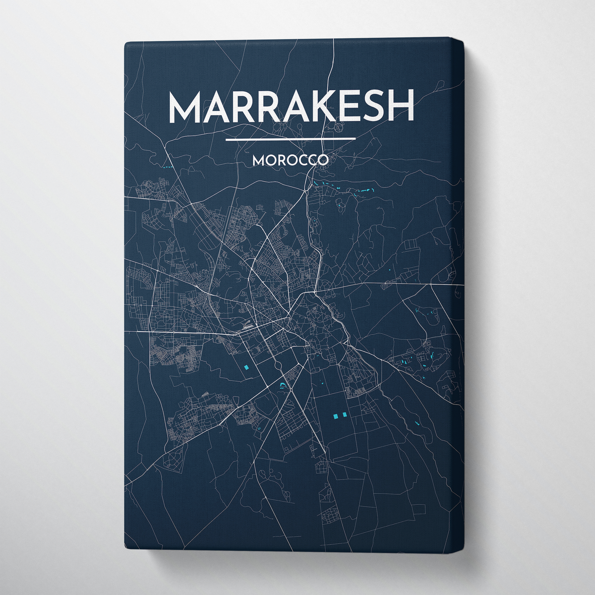 Marrakesh City Map Canvas Wrap - Point Two Design