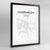 Framed Marrakesh Map Art Print 24x36" Contemporary Black frame Point Two Design Group