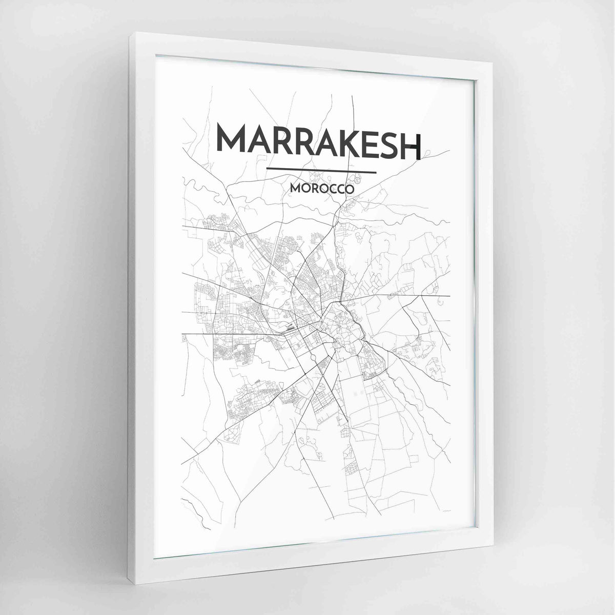 Marrakesh Map Art Print - Framed