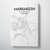 Marrakesh City Map Canvas Wrap - Point Two Design - Black & White Print