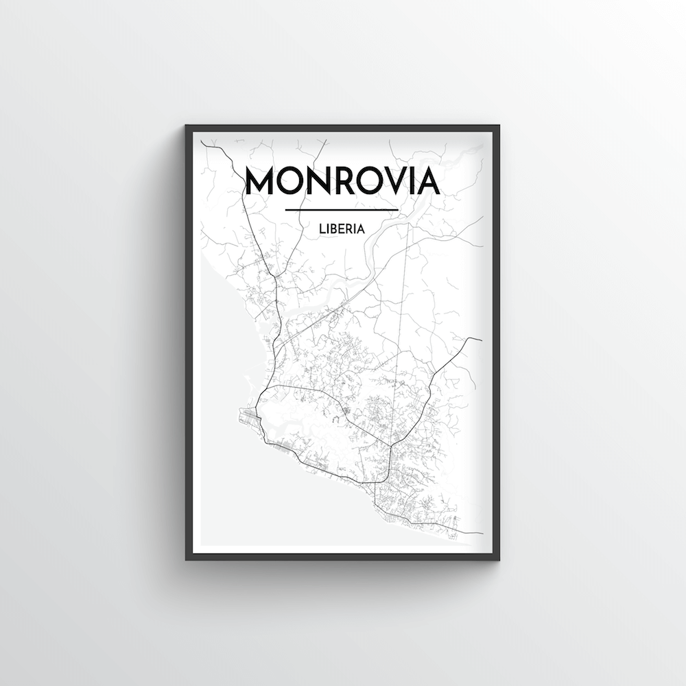Monrovia Map Art Print - Point Two Design