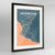 Framed Monrovia Map Art Print 24x36" Contemporary Black frame Point Two Design Group