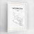 Framed Monrovia Map Art Print 24x36" Contemporary White frame Point Two Design Group