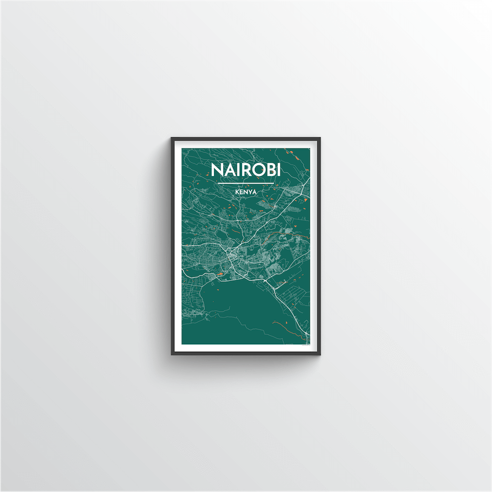 Nairobi Map Art Print - Point Two Design