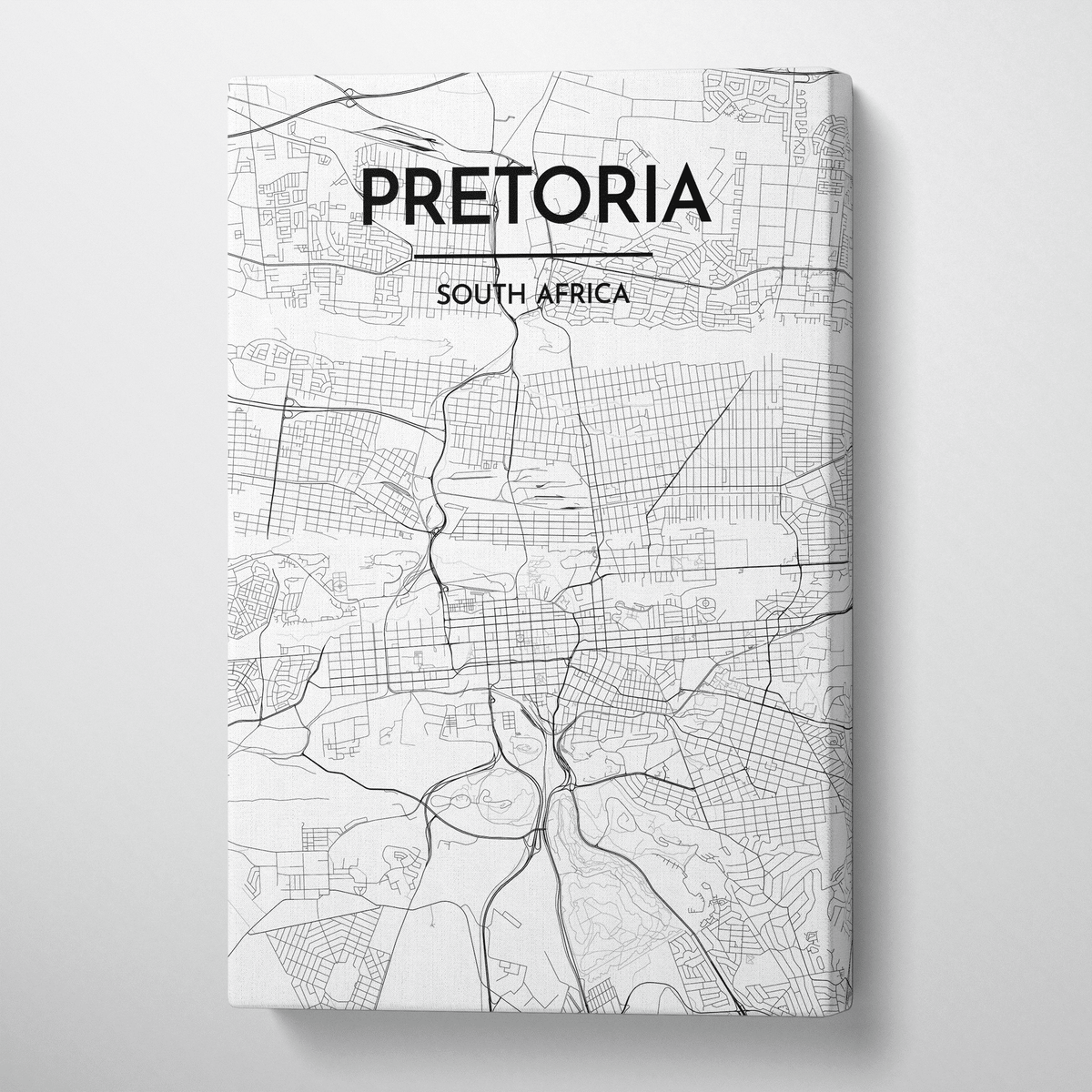 Pretoria Map Canvas Wrap - Point Two Design