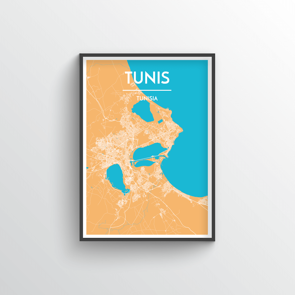 Tunis Map Art Print - Point Two Design