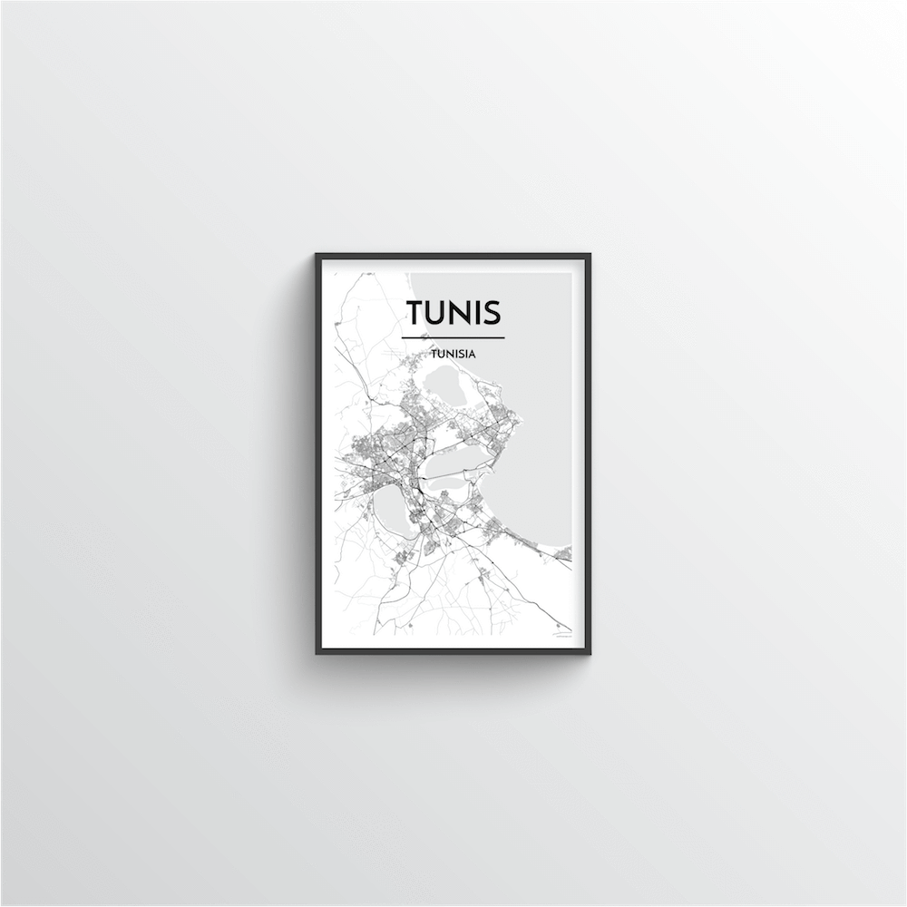 Tunis Map Art Print - Point Two Design