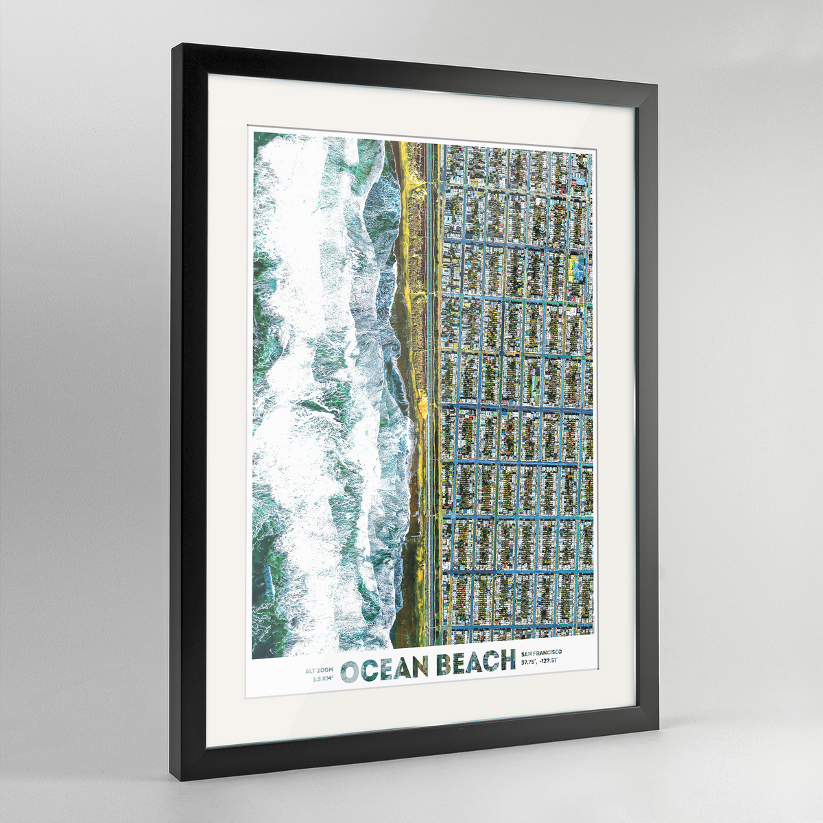 Ocean Beach San Francisco Earth Photography Art Print - Framed