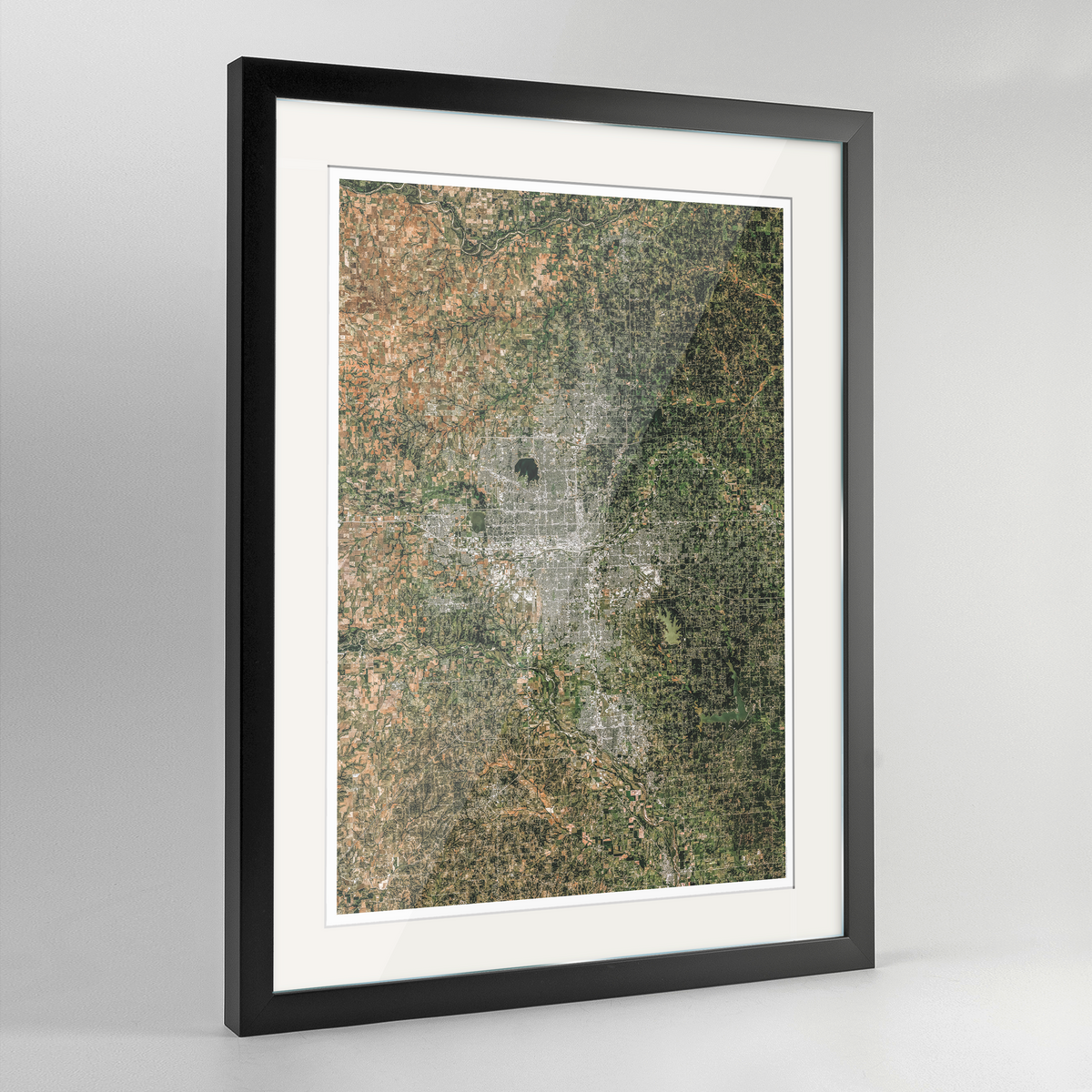Oklahoma City Earth Photography Art Print - Framed