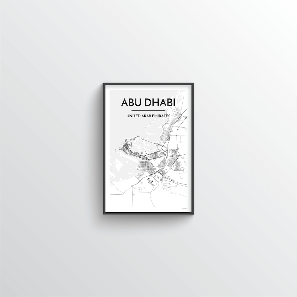 Abu Dhabi Map Art Print - Point Two Design