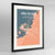 Framed Abu Dhabi Map Art Print 24x36" Contemporary Black frame Point Two Design Group