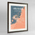 Framed Abu Dhabi Map Art Print 24x36" Contemporary Walnut frame Point Two Design Group
