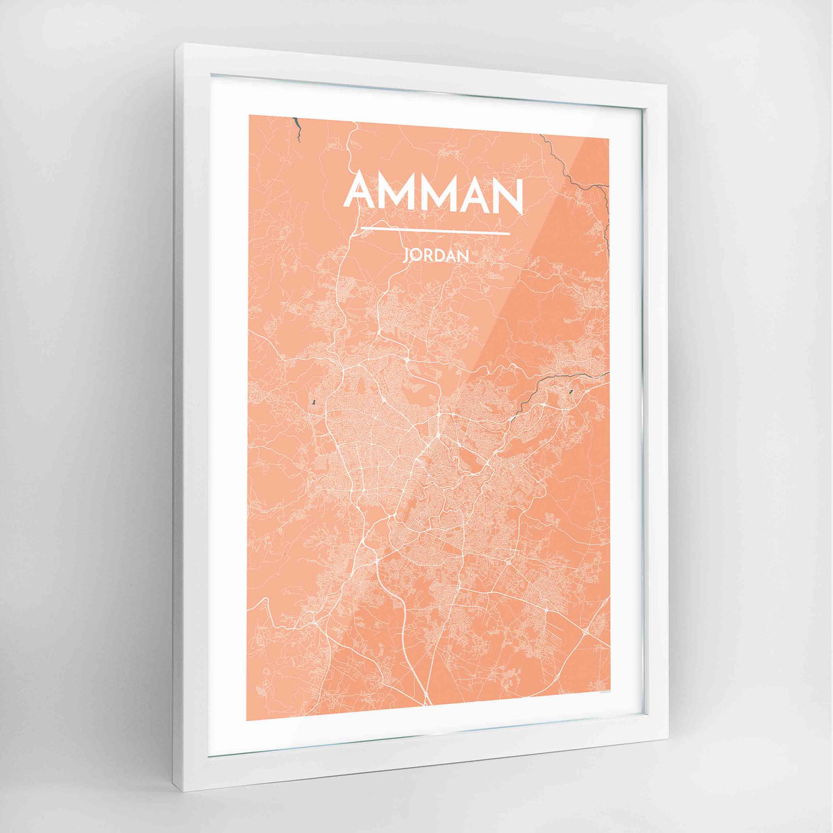 Amman Map Art Print - Frame