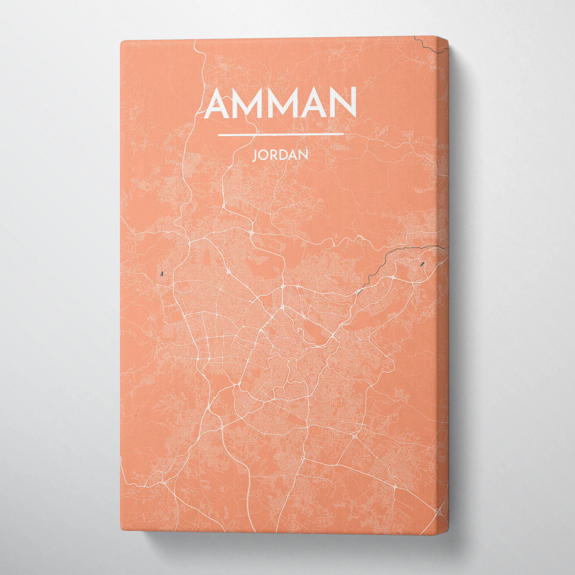 Amman Map Art Print Map Canvas Wrap - Point Two Design