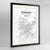Framed Amman Map Art Print 24x36" Contemporary Black frame Point Two Design Group