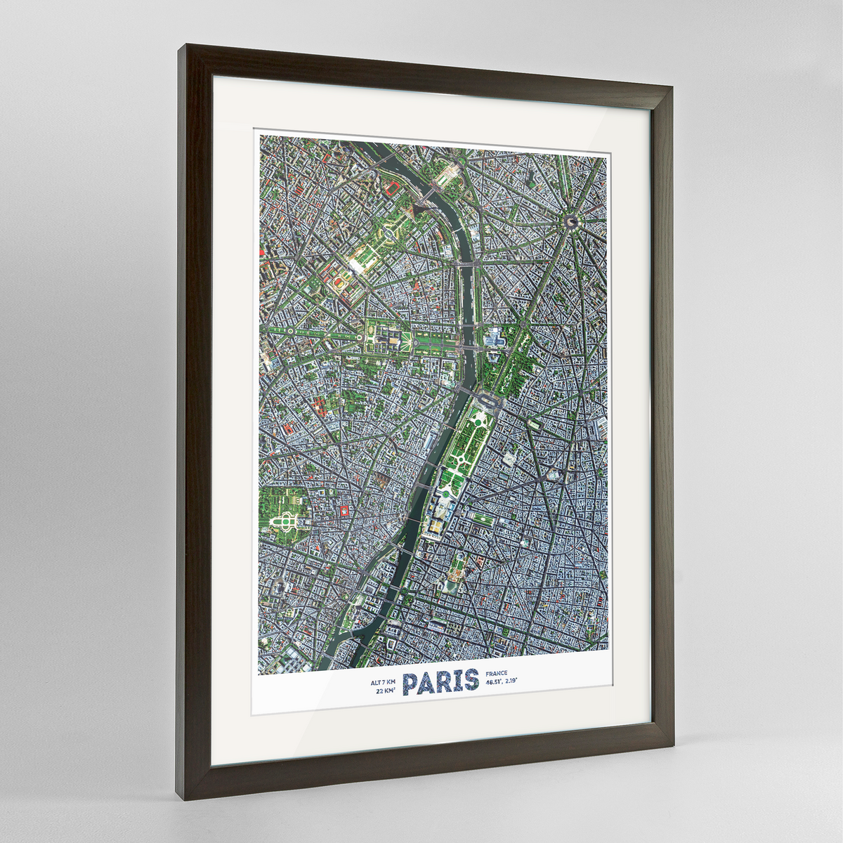 Paris Earth Photography Art Print - Framed