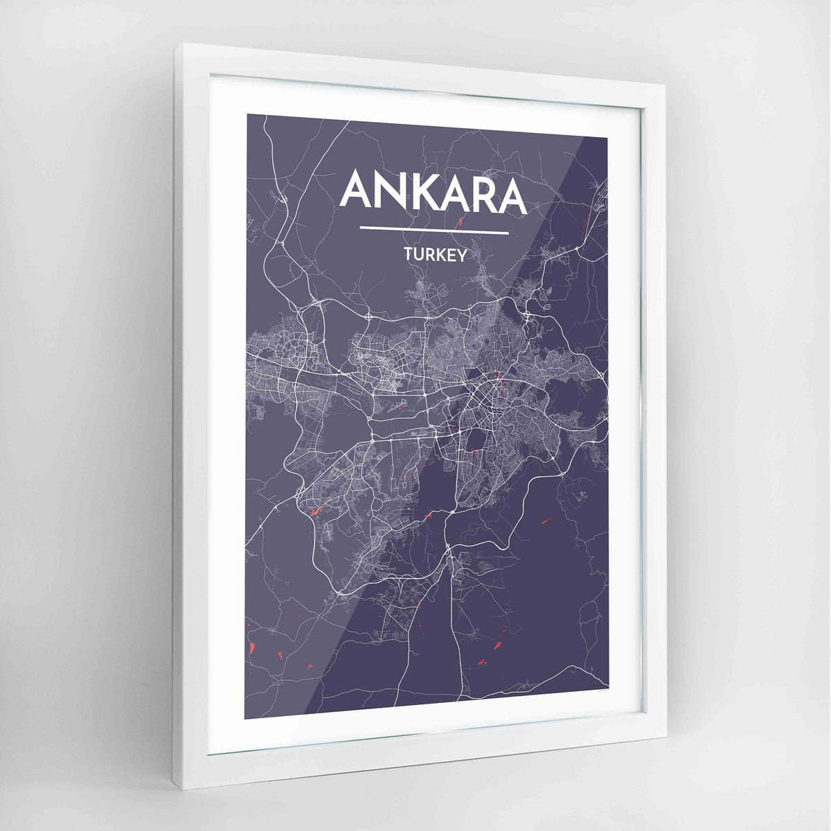 Ankara Map Art Print - Frame