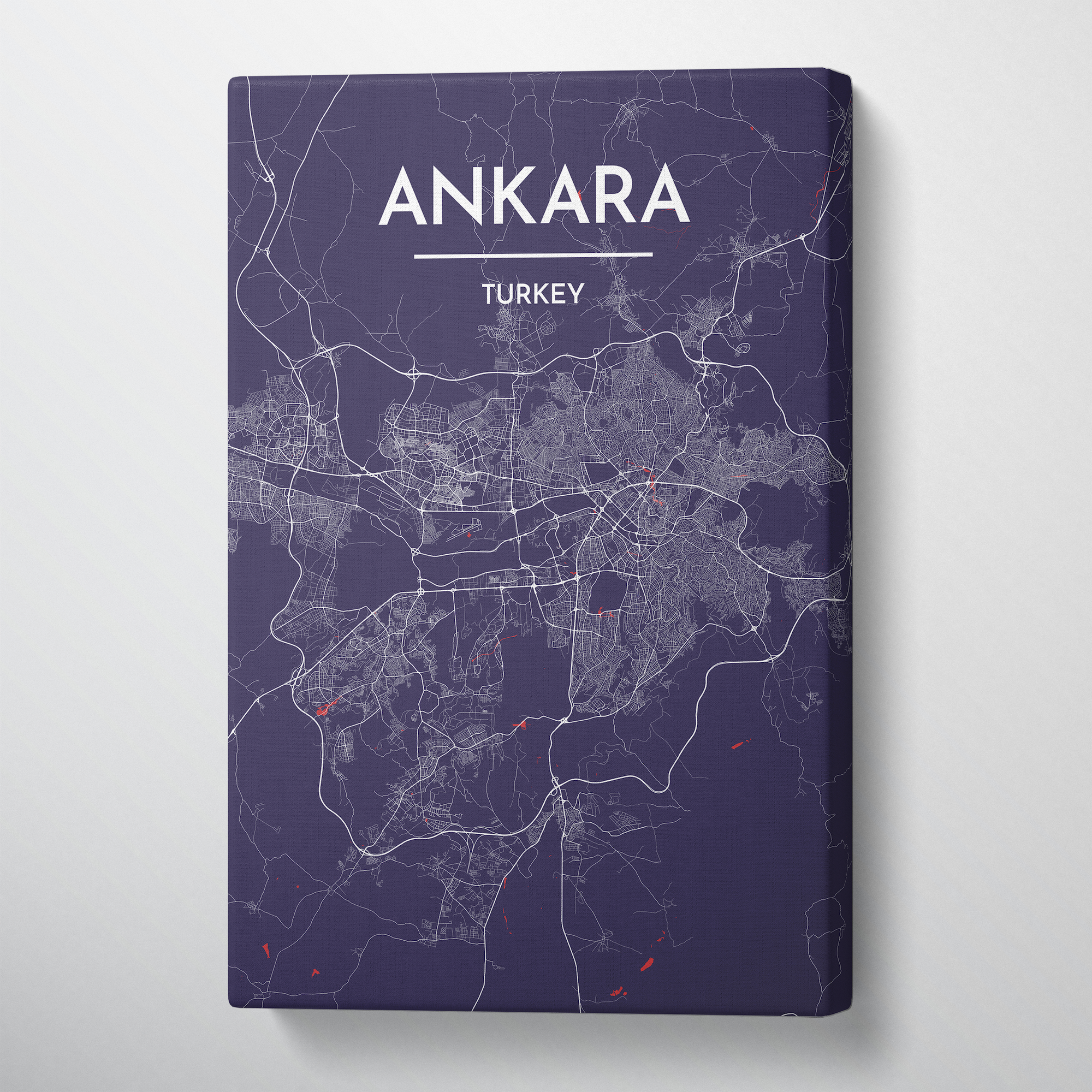 Ankara Map Canvas Wrap - Point Two Design
