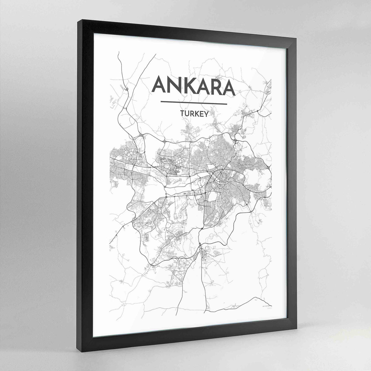 Ankara Map Art Print - Frame