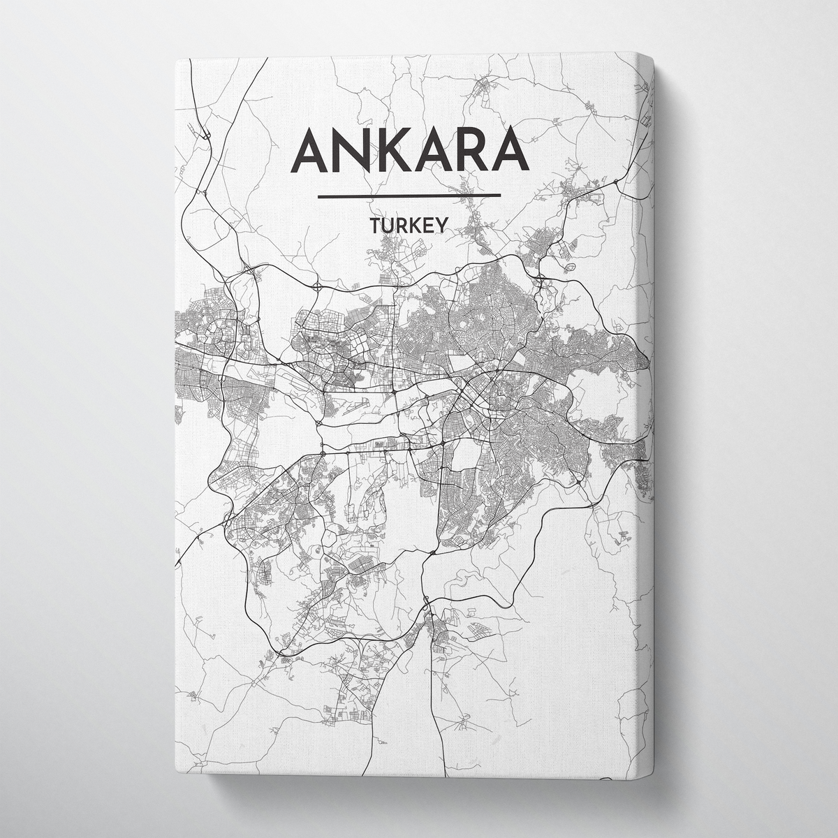 Ankara Map Canvas Wrap - Point Two Design