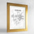 Framed Ankara Map Art Print 24x36" Gold frame Point Two Design Group