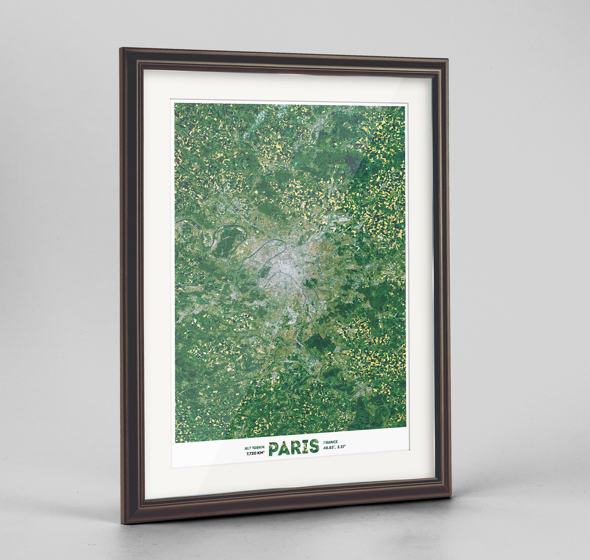 Greater Paris Earth Photography Art Print - Framed