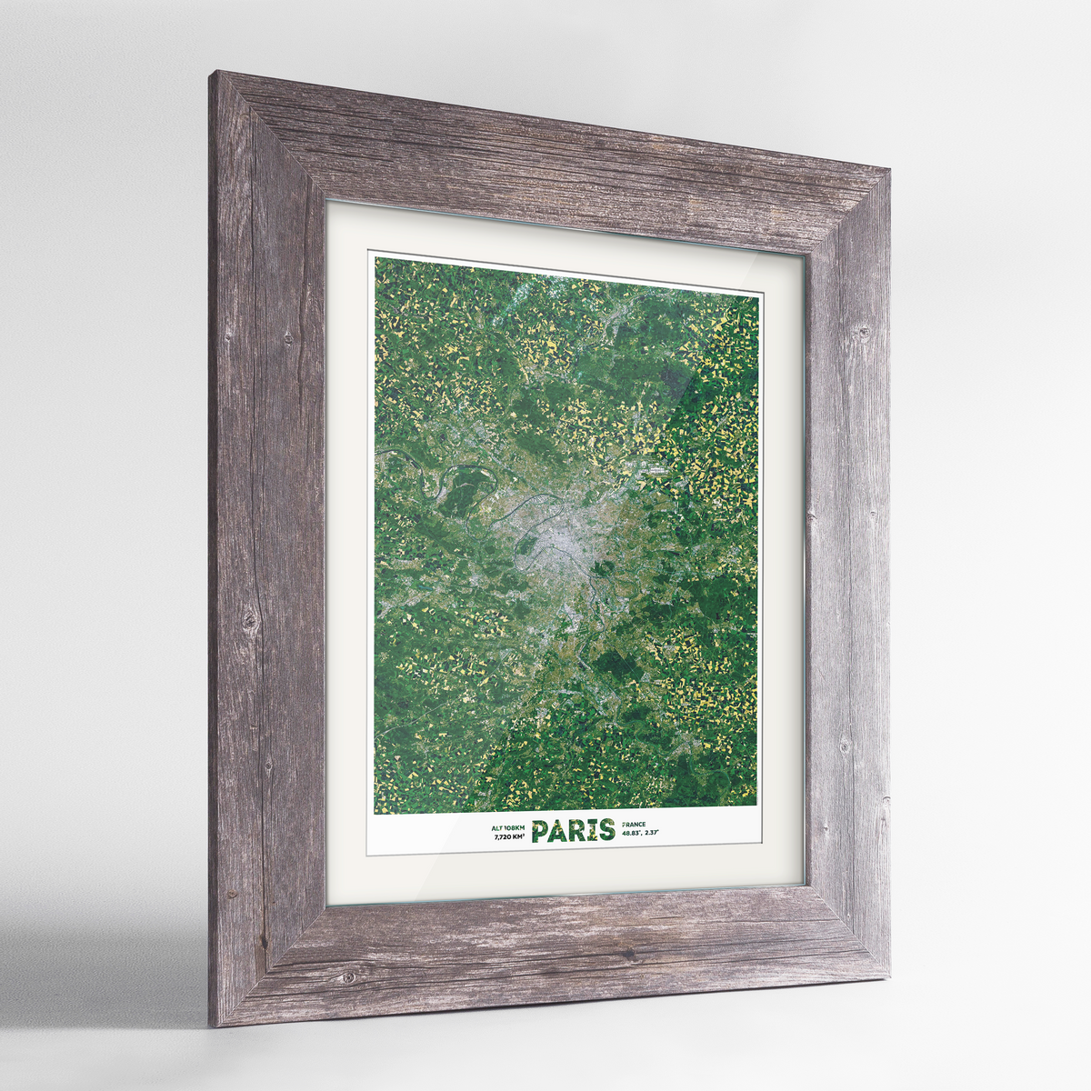Greater Paris Earth Photography Art Print - Framed
