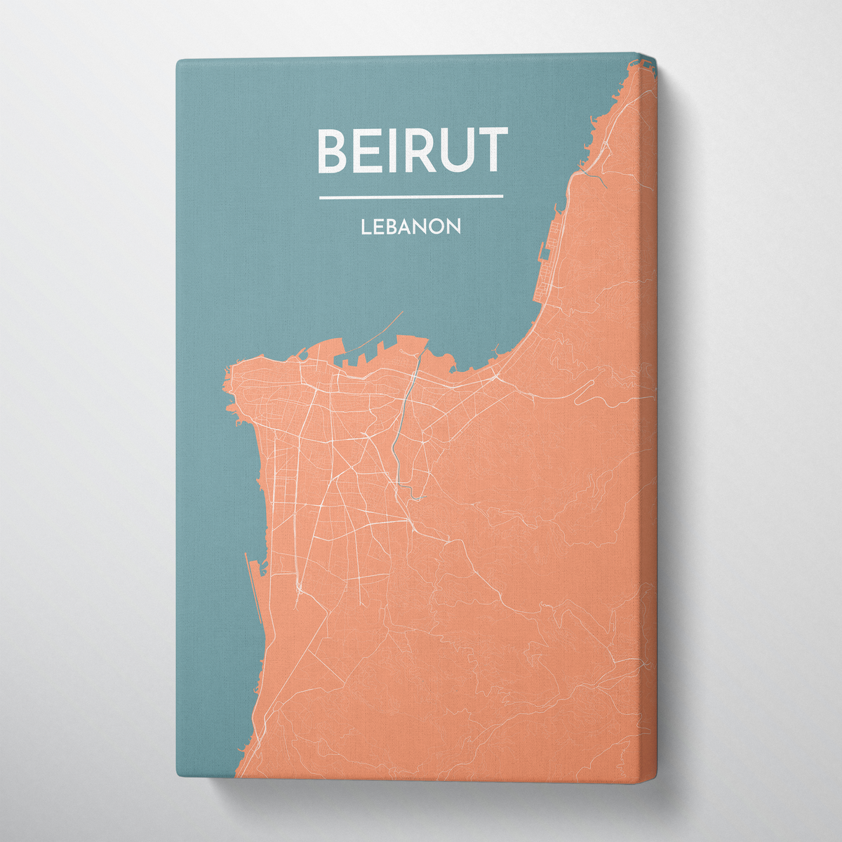 Beirut Map Canvas Wrap - Point Two Design