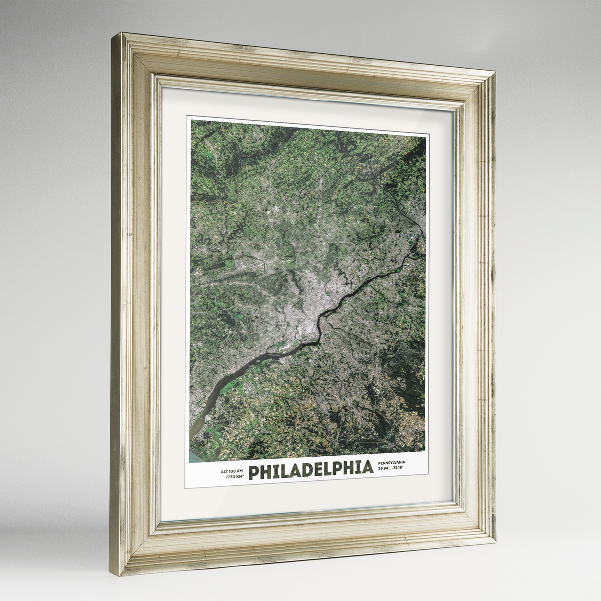 Greater Philadelphia Earth Photography Art Print - Framed