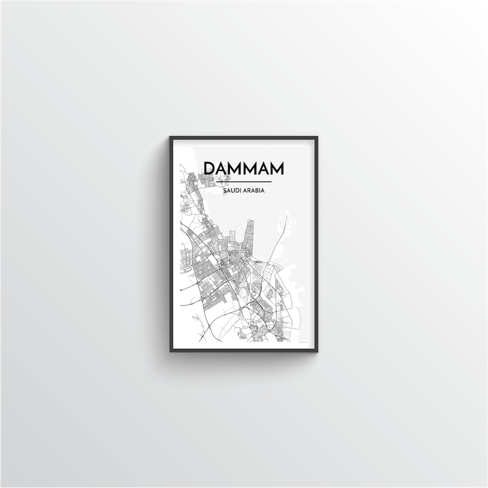 Dammam Map Art Print - Point Two Design