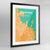 Framed Dammam Map Art Print 24x36" Contemporary Black frame Point Two Design Group