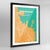 Framed Dammam Map Art Print - Point Two Design