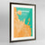 Framed Dammam Map Art Print 24x36" Contemporary Walnut frame Point Two Design Group