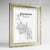 Framed Dammam Map Art Print 24x36" Champagne frame Point Two Design Group