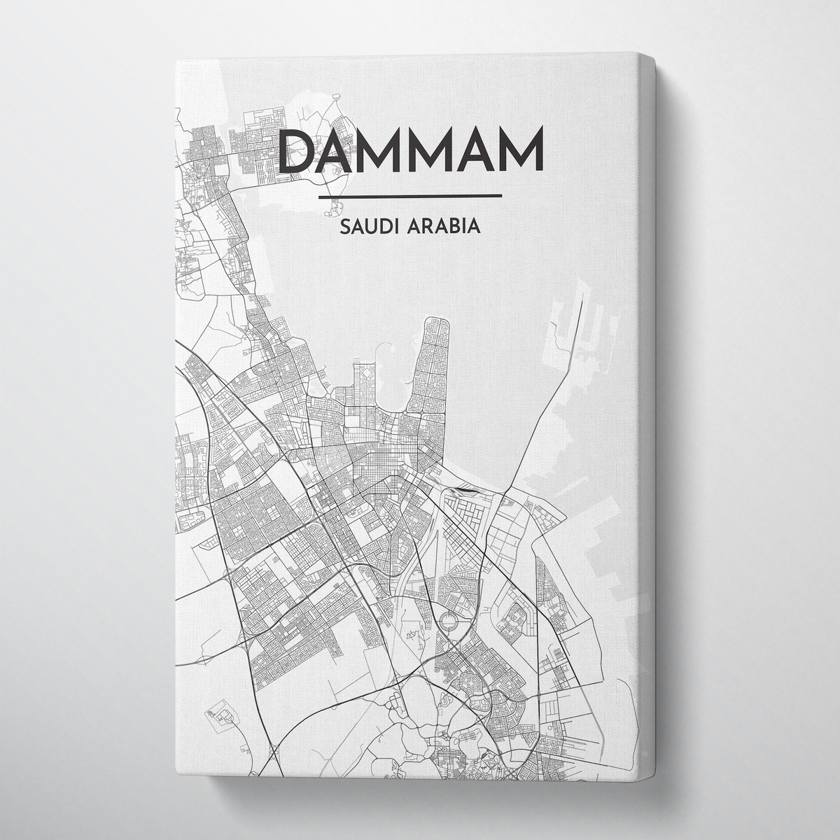 Dammam Map Canvas Wrap - Point Two Design