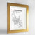 Framed Dammam Map Art Print 24x36" Gold frame Point Two Design Group