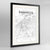 Framed Damascus Map Art Print 24x36" Contemporary Black frame Point Two Design Group