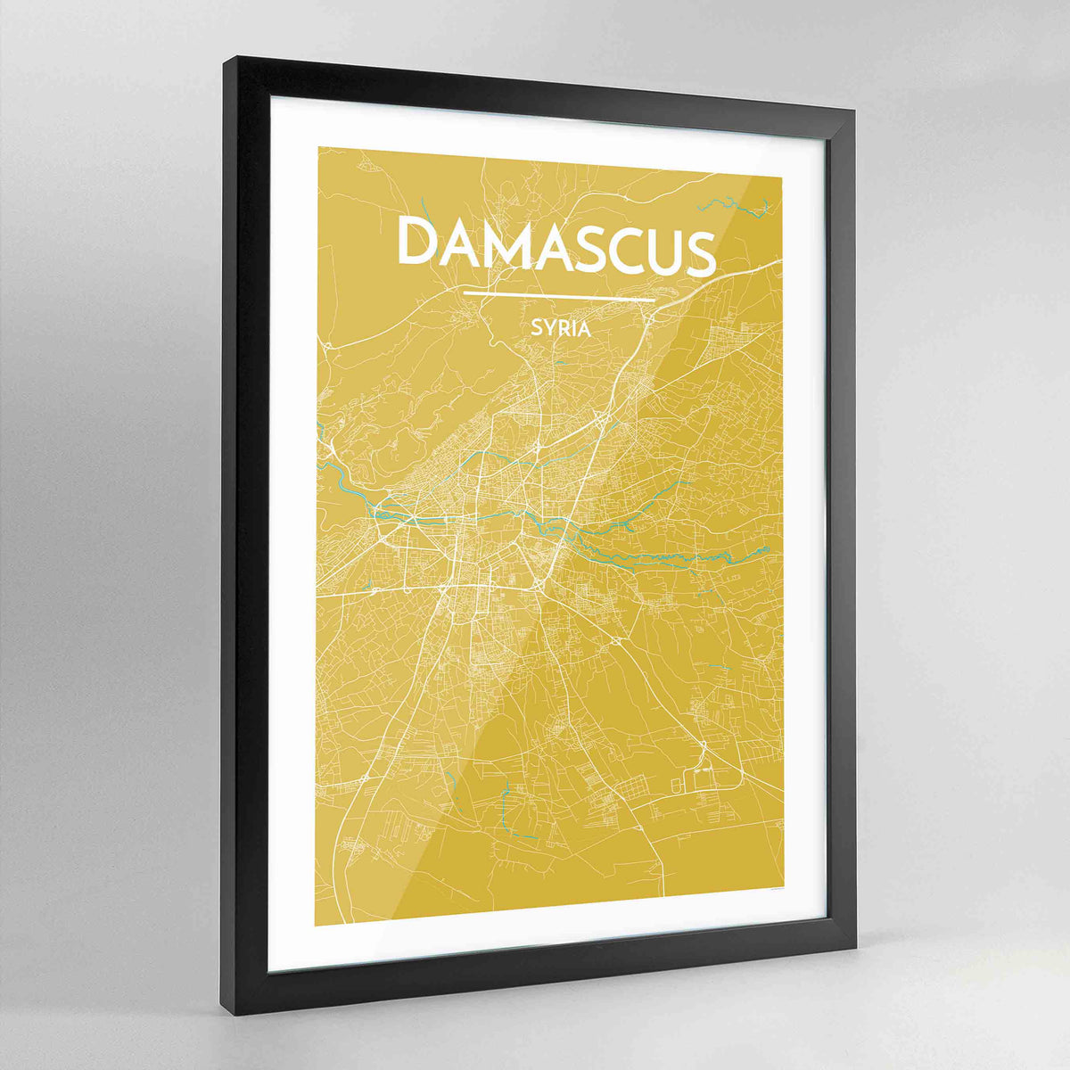 Framed Damascus Map Art Print - Point Two Design