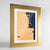 Framed Doha Map Art Print 24x36" Gold frame Point Two Design Group
