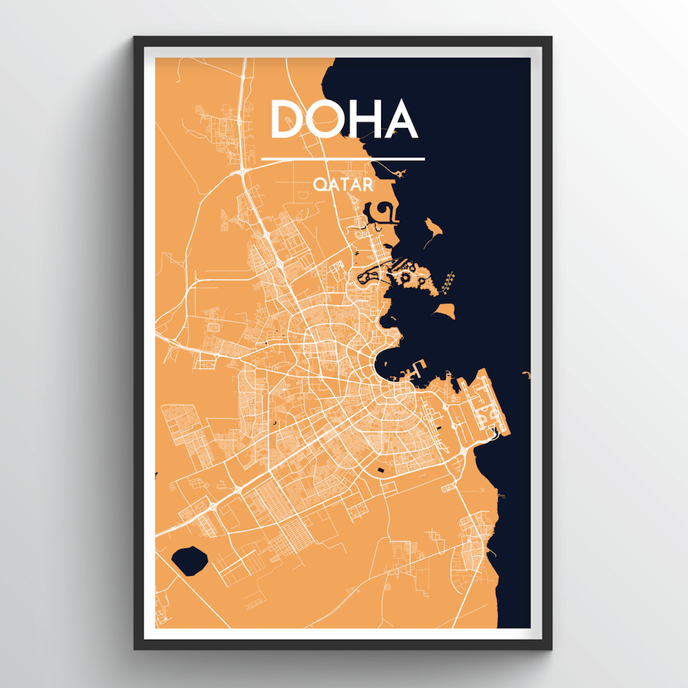 Doha Map Art Print - Point Two Design