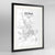 Framed Doha Map Art Print 24x36" Contemporary Black frame Point Two Design Group