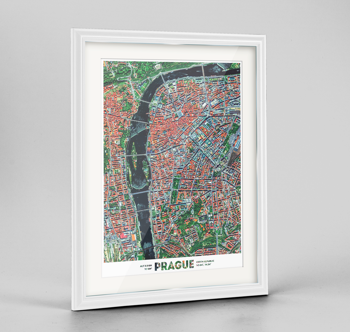Prague Earth Photography Art Print - Framed