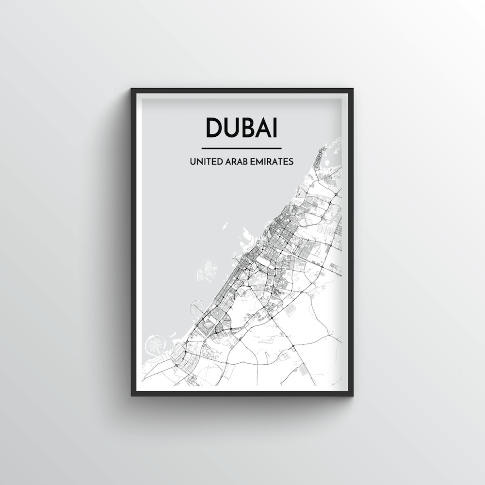 Dubai Map Art Print - Point Two Design