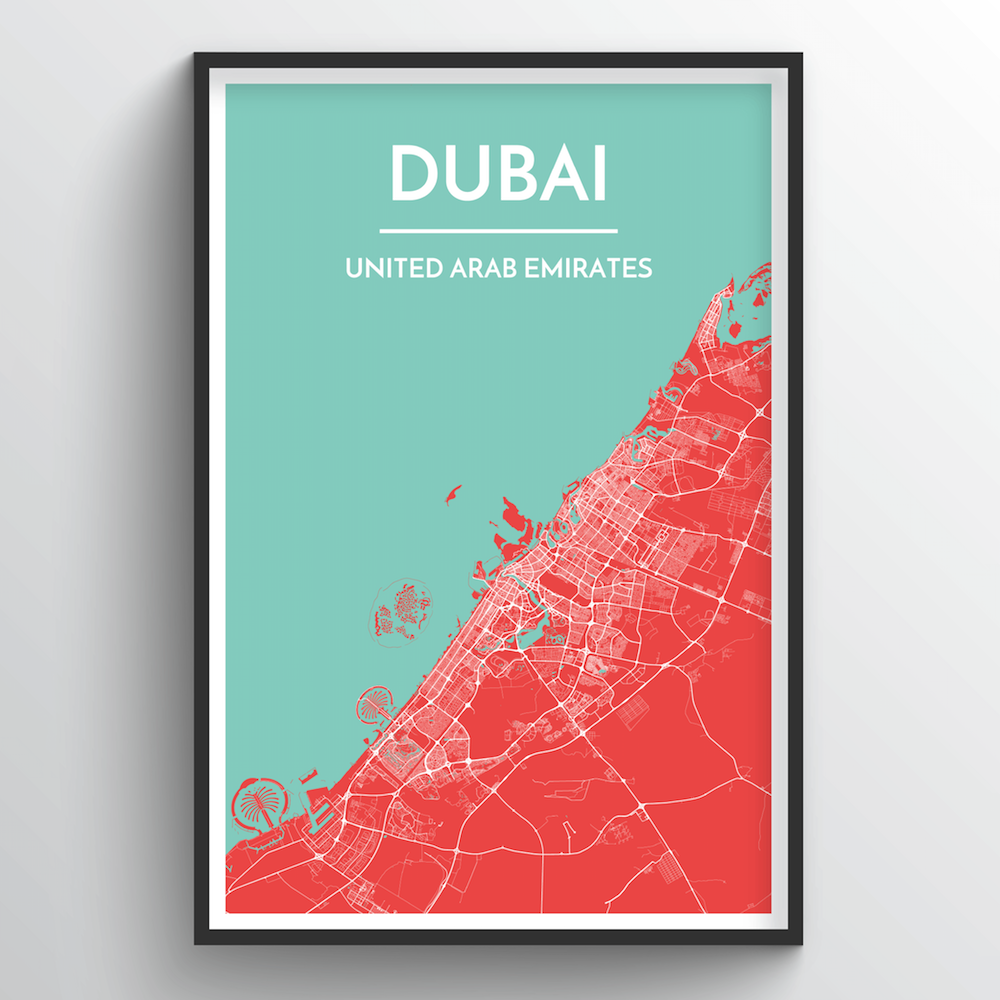 Dubai Map Art Print - Point Two Design