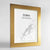 Framed Dubai Map Art Print 24x36" Gold frame Point Two Design Group