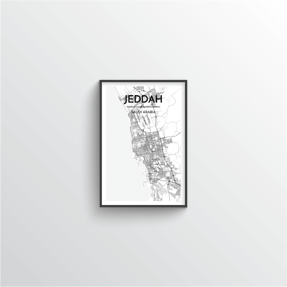 Jeddah Map Art Print - Point Two Design